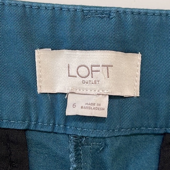 Loft 6” Teal Cotton Shorts Size 6 - Picture 7 of 10